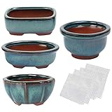 macetas bonsai japonesas Viene con 4 pantallas de drenaje de malla suave (tamaño: 5 x 5 cm).