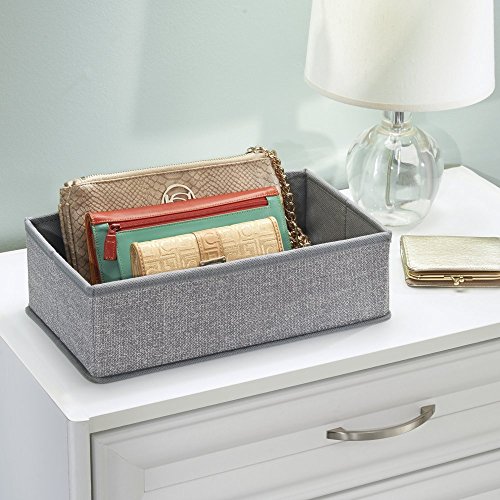 mDesign Stoffbox für Schrank oder Schublade – die ideale Aufbewahrungsbox (Stoff) – flexibel verwendbare Stoffkiste – Farbe: grau - 3