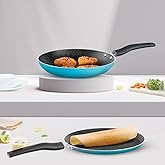 Borosil Festive Glory Non-Stick Set of 2 Tawa (25 cm) and Fry Pan (24 cm), Gas Stove & Induction Compatible, Metal Spoon Friendly, Blue Exterior, Thic