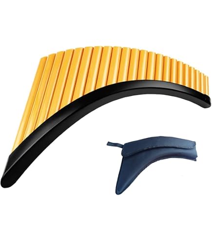 Flûte Pan Débutant 16 Tuyaux Flûte De Pan En ABS - 16 Tuyaux - Ton C - Facile à Apprendre - Sac Inclus - Pour Adultes Et Enfants - Couleur Jaune Flûte Tonalité Do Manuel Inclus