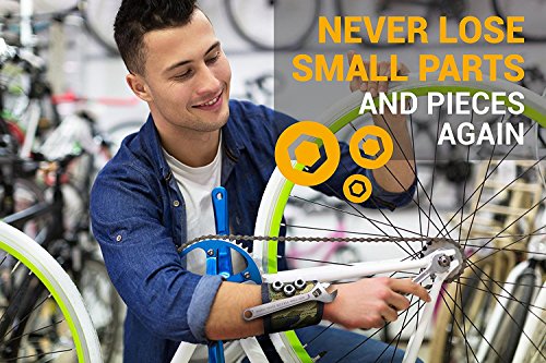 Grsta Beste Magnetische Armbänder, mit 5 leistungsstarken Magneten Magnet Armbänder für Holding Werkzeuge, Schrauben, Nägel, Schrauben, Dübel, Bohrungen und kleine Werkzeuge, Nägel und Schrauben Tasche -Best Werkzeug Geschenk für DIY Handwerker, Vater, Ehemann, Freund, Männer, Frauen (Camo) - 6