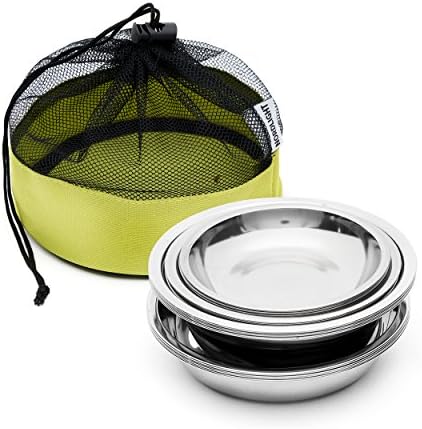 Outdoor Camping Stainless Steel Bowl Set of 12 Plates and Bowls for Festivals, Camping and more from Nordlight