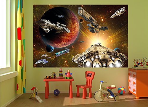 Fototapete Raumschiffe im Weltall Wand-dekoration – Wandbild Spaceships Poster-Motiv by GREAT ART (210 x 140 cm) - 2