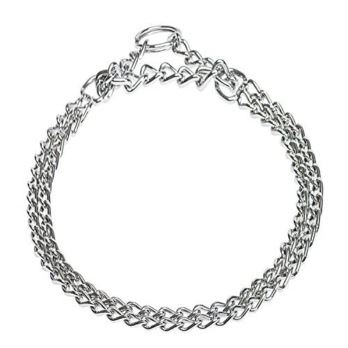 CHAPUIS SELLERIE SLA090 Collar para perro semi-estrangulador 2 filas - Acero cromado - Diámetro 2,5 mm - Largo 55 cm - Talla L