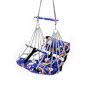 KM CREATION New Toy Cotton Swing for Kids Children Folding Washable jhula Hanging Swing Jula with Safety Belt (Multi)