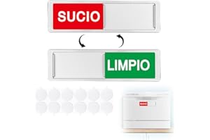 WUSJCOF 1PCS Imán para Lavavajillas Limpio Y Sucio, Letrero Magnético Universal para Cocina, Signo Sucio/LIMPIOEn Español, Etiqueta Adhesiva (Imán y Pegatina de Doble Uso)