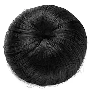 Clixfox Womens and Girls Synthetic Hair Bun Extension (Black)