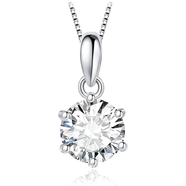 Unendlich U Creatieve solitaire ketting 925 sterling zilver zirkonia dames halsketting hanger transparante vislijn nylon ketting, zilver