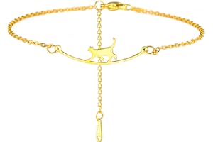 Dreamtimes Chevilles de chat pour femmes Bracelet de cheville ajustable pour pieds Bijoux d'été Plage Mignon Animal Bijoux Chaîne de Pieds Cadeau d'Amoureux de Noël