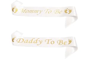 Adeteu Baby Shower Schärpe, 2 Stück Mummy to Be Schärpe und Daddy to Be Schärpe für Gender Reveal Party Babyshower