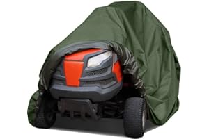 BYNYXI Rasenmäher Abdeckung Wasserdicht, Universal Rasenmäher Abdeckplane 210D Oxford UV-Schutz Schutz Cover mit Kordelzug Abdeckhaube Wetterfe und Staubdicht Traktorabdeckung,2XL/245cmx50cmx140cm
