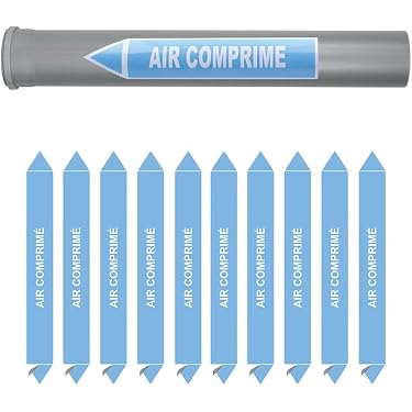 Marqueurs De Tuyauterie EAU CHAUDE SANITAIRE – Planche De 10, Dimensions 200 X 26 Mm, Conforme Normes CLP/AFNOR - 6
