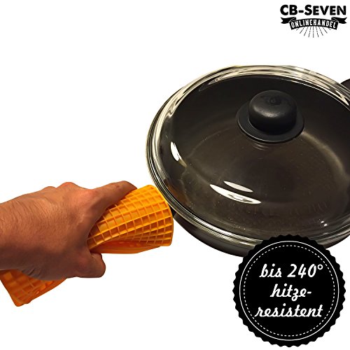 cb-seven’s 4-in-1 Profi Silikon-Topfuntersetzer Topflappen, 4er Set, bunt - 4