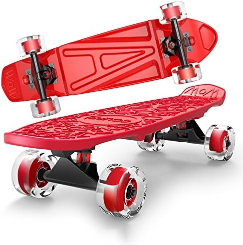 Huifang Scooter QFFL Scooter Four-round Beginner Banana Plate Children Skateboard Small Fish Plate Street Brush For Men And Women Shock-absorbing sliding block 10 colors optional (Color : B)