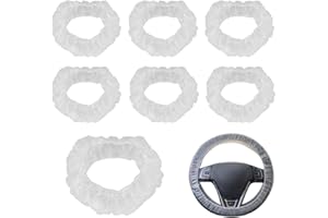 PSOWQ 100pcs Housse de Volant Transparente Universelle Couverture de Volant Réutilisable en Plastique Couverture de Volant Transparente pour Voiture Universel Anti Poussière Étanche