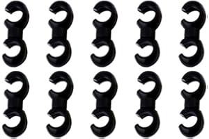 NOPKESV Clip de sujeción del Cable de Freno,Cable de Bicicleta S,Gancho en Forma de s,Pinza giratoria en Forma de s,Clip de Bicicleta de Gancho s,10 unidades (Negro)