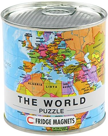 Extragifts World Puzzle magnets in premium tin can