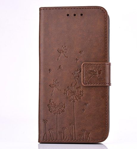For Alcatel One Touch Pop C7 Case , Alcatel One Touch Pop C7 Cover - Cozy Hut Elegant Relief Dandelion Patterned Embossing PU Leather Case, Credit Card Holder, Cash Wallet, Built Stand, Magnetic Closure, Flip Cover For Alcatel One Touch Pop C7 5,0 Inch - Brown Dandelion
