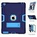 Produktbild iPad 2 Case, iPad 3 Case, iPad 4, uzer (Heavy Duty stoßfest Anti-Rutsch Silikon High Impact Resistant Hybrid Drei Schicht Armor Schutzhülle mit Standfuß für iPad 2/3/4, Navy+Blue