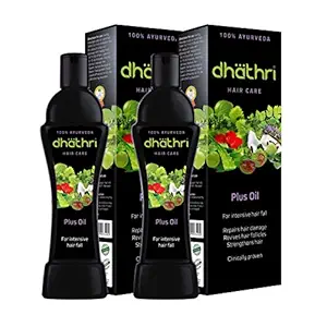Dhathri Hair Care Plus Herbal Oil | Ayurvedic hair oil for intense hair fall problems | Herbal hair oil with 21 Ingredients to enhance hair growth - 200 ml (Pack of 2)