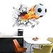 3D Football Living Room Bedroom Removable Home Decoration Decal Decor Wall Stickers Cartoon Boys Teens Kids Children Room Wall Murals Decor