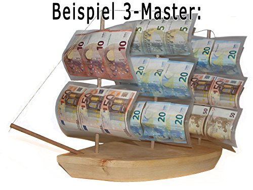 Schiff als Geldgeschenk, Geschenk, tolle Geschenkidee für Hochzeiten Geburtstage Pensionen und andere Anlässe, Zweimaster - 3