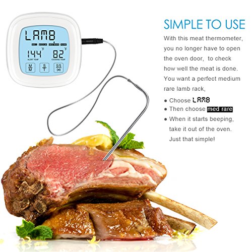 Amir KA9 Grillthermometer (Digital, Touchscreen, geeignet für Ofenthermometer BBQ Temperaturen) weiß - 3