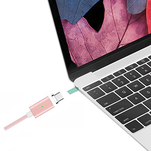 [Die neue Version]Magnet USB C Kabel auf USB 3.0 A- Lebenslange Garantieserie -TUOYA Magnetisches USB-C Ladekabel- Fast Charging-Magnetisches Type C Ladekabel Kabel – Type C Datenkabel Hochwertig mit LED Statusanzeige für Android Smartphones OnePlus 3 Huawai Mate Honor Google Pixel Nexus HTC Xperia Samsung Galaxy Type-C-Geräten (1*Pack Pink) - 4