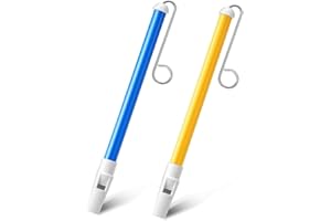 PLABBDPL 2 Piezas Silbatos, Silbato para Niños, Silbato Divertido Instrumento Musical de Juguete para Niños Niñas Regalo de Cumpleaños (Azul, Amarillo)
