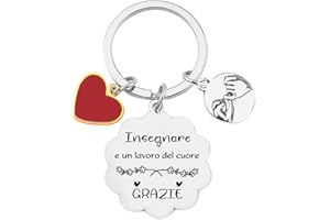 FGHJK Regalo Portachiavi Insegnante Regalo Maestra Portachiavi Maestra Regalo per Insegnante Idea Regalo Maestra Regalo dell'insegnante Regalo di Laurea Regali Natale per Insegnanti