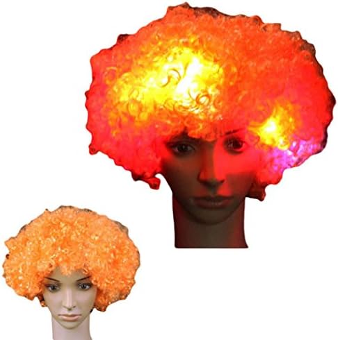 Lilyeyes Afro Big Hair 5 Pcs LED Flashing Unisex Light Full Wig Night Cosplay Accessories