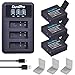 Price comparison product image DuraPro 3Pcs Sj4000 Battery + LED 3-Slots USB Charger for SJCAM Sj4000 Sj5000 Sj7000 Sj5000 Sj6000 Sj8000 SJ M10 Camera