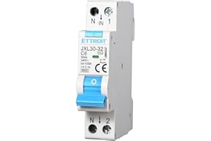 IXTRIMA Interruptor magnetotérmico diferencial 1P+N 6A 30mA 220V-6KA 1 módulo 30mA para carril DIN - Protección circuitos y seguridad instalaciones