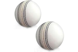 SOO Cricket Ball (Pack Of 2) 156g - 5.5oz, Leather Hnad stitched for Coaching Practice Indoor & Outdoor Soft Training 4-Piece Construction | Ideal for T20, Net Practice,