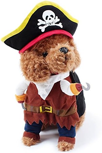 Pirate Captain Dog Clothes Hallowen Christmas Gift Fancy Dress Pets Cat Costume Outfit Shawl