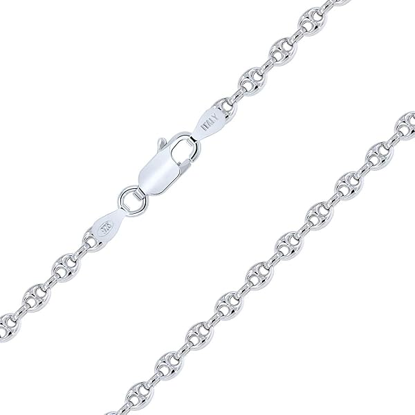 Collier Sautoir En Argent Massif - Motif Grains De Café, Longueur 81 Cm, Poids 45 Grammes, Occasion