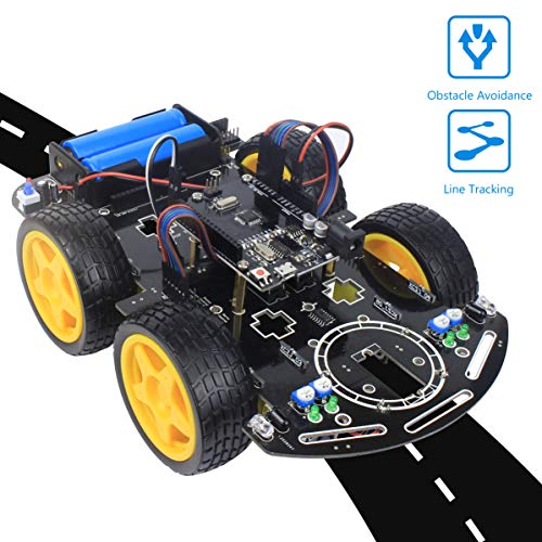 Jun_Electronic Beginner Robot Toy Car Chasis Line Tracking & Infrared Obstáculos Función de evitación, basada en UNO R3 con Tutorial DIY