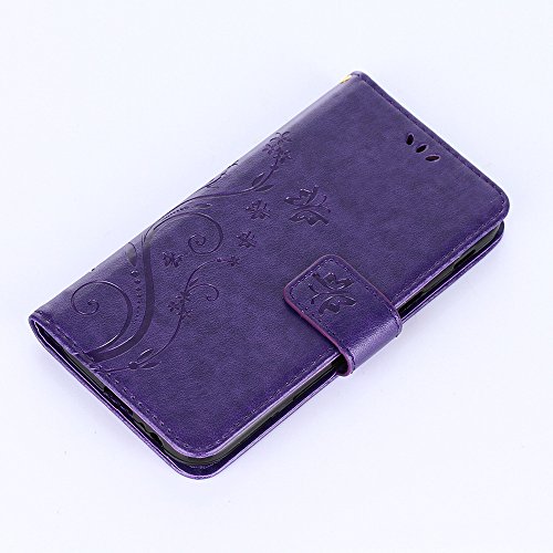 Samsung Galaxy A5 ( 2017 ) Hülle, Samsung Galaxy A5 ( 2017 ) Schutzhülle, Alfort 3 in 1 Lederhülle Fashion Design Premium PU Leder Hohe Qualität Tasche Case Cover Kasten Abdeckung Wallet für Samsung Galaxy A5 ( 2017 ) 5.2″ Smartphone Funktion Standfunktion Unterstützte Telefone und Magnetverschluss mit Schmetterling ( Dunkles Violet ) + Alfort Schwarz Stylus Pen - 6