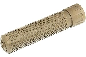 AIRSOFT SHOOTER SHOP Airsoft 5KU 179mm KAC Style QDC/CQB Airsoft Suppressor Extend Barrel Tube with -14mm CCW Flashider Dark Earth Tan