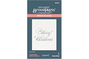 Spellbinders BetterPress Press Plate By Paul Antonio-Copperplate Merry Christmas