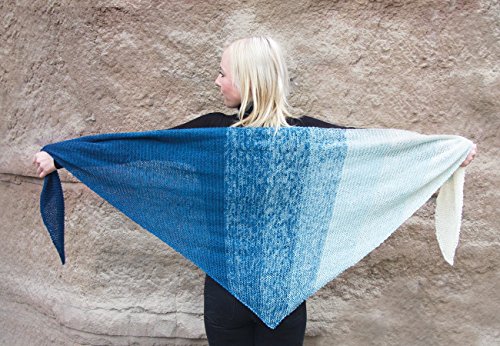 Rellana Regenbogen Bobbel Merino, Farbe 213 Moskau, Tüchergarn zum Häkeln und Stricken, 200 Gramm Knäuel ca. 700 M LL, toller Farbverlauf, incl. Strickanleitung für 1 Tuch - 2