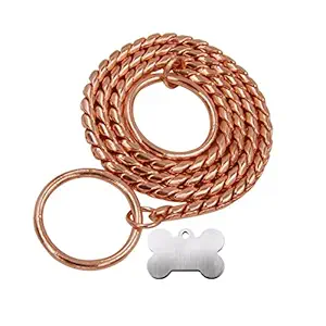 AGNpetSpot. Rose Gold Snake Dog Choke Chain Collar 5.5mmX24Inch Long (Large)