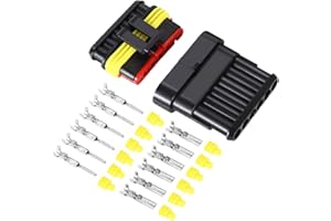 Aiqeer 5 Set 6 Pin Auto Impermeabile Elettrico Cavo Connettori, Kit Presa Spina Connettore Elettrico Impermeabile Auto
