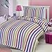 CANDY STRIPE 100% BRUSHED SOFT COTTON THERMAL FLANELETTE SHEET SET FITTED FLAT & PILLOWCASES COT BED/ TODDLER BED 70 X 140 CM