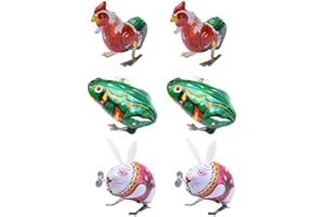 TOMAIBABY 6 StüCk Kinder Aufziehspielzeug Tiere - Frosch, Hahn, Kaninchen - Blechspielzeug Aus Eisen, Uhrwerkspielzeug FüR Badewanne, Heimdekoration Und Ostergeschenke