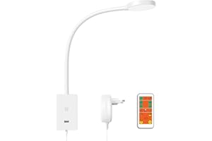 ‎ENUOTEK ENUOTEK Leselampe Bett Wandmontage, LED Wandleuchte Bettlampe, Dimmbar Schwanenhals Leseleuchte mit Fernbedienung, Schlafzimmer Leselicht, 4W Touch Wandlampe mit 2A USB Ladeanschluss 3 CCT Buchlampe