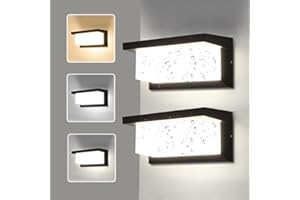 YICALE 18W Aplique Pared Exterior LED, 2 Piezas Lampara Exterior Pared Interior IP65 Impermeable,Moderna Luz de Aluminio 3000K 4000K 6500K para Terraza,Jardin,Pasillo,Garajes,Salón,Dormitorios