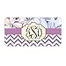 Produktbild Monogramm Auto Nummernschild Schild Lila Chevron Flower Nummernschild Rahmen Cover 15,2 x 30,5 cm Auto Tags