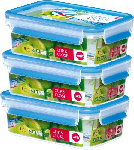 Preisvergleich Produktbild Frischhaltedose CLIP&CLOSE 3er Set,1l