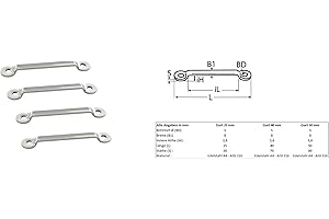 MGVERKAUF 4 Stück Gurtbandbügel flach Gurtbandbreite 25 mm/40 mm/ 50 mm Edelstahl A4 (Gurt 40 mm)